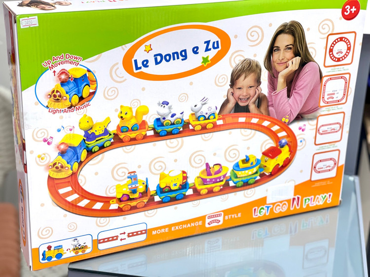 قطار اسباب بازی طرح حیوانات چراغدار موزیکال