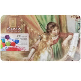 پاستل گچی جعبه فلز renoir بسته 80 رنگ
