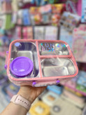 ظرف غذا لانچ باکس استیل 3خانه کاسه دار LUNCH BOX