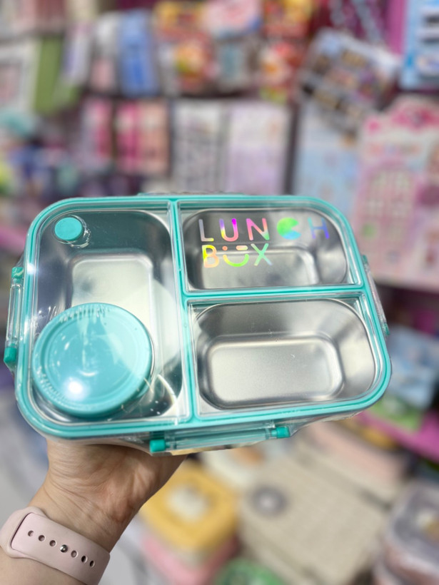 ظرف غذا لانچ باکس استیل 3خانه کاسه دار LUNCH BOX
