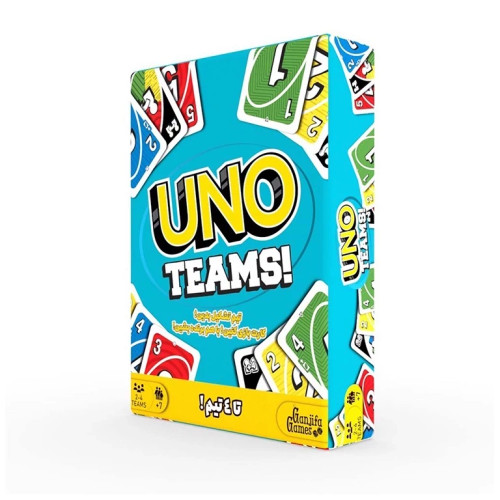بازی کارتی اونو تیمی (UNO Teams) گنجیفا بازی دورهمی خانوادگی و گروهی مناسب برای 2 تا 4 تیم