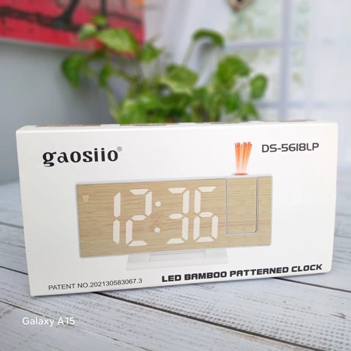 ساعت دیجیتال رومیزی طرح چوب Gaosiio (مدل DS-5618LP) پروژکتوری