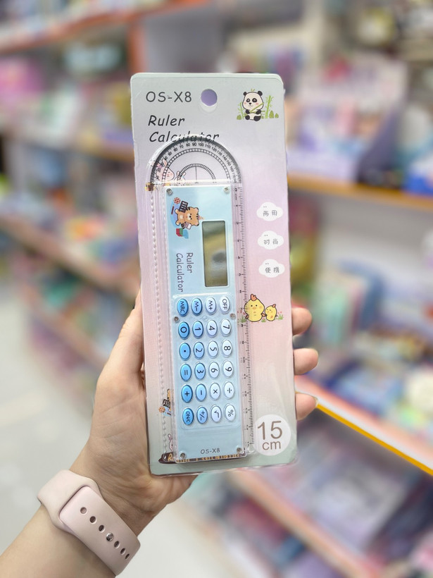 خطکش ماشینحسابدار فانتزی ۱۵ سانتیمتری مدل OS-X8