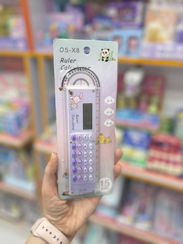 خطکش ماشینحسابدار فانتزی ۱۵ سانتیمتری مدل OS-X8