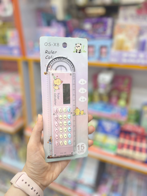 خطکش ماشینحسابدار فانتزی ۱۵ سانتیمتری مدل OS-X8