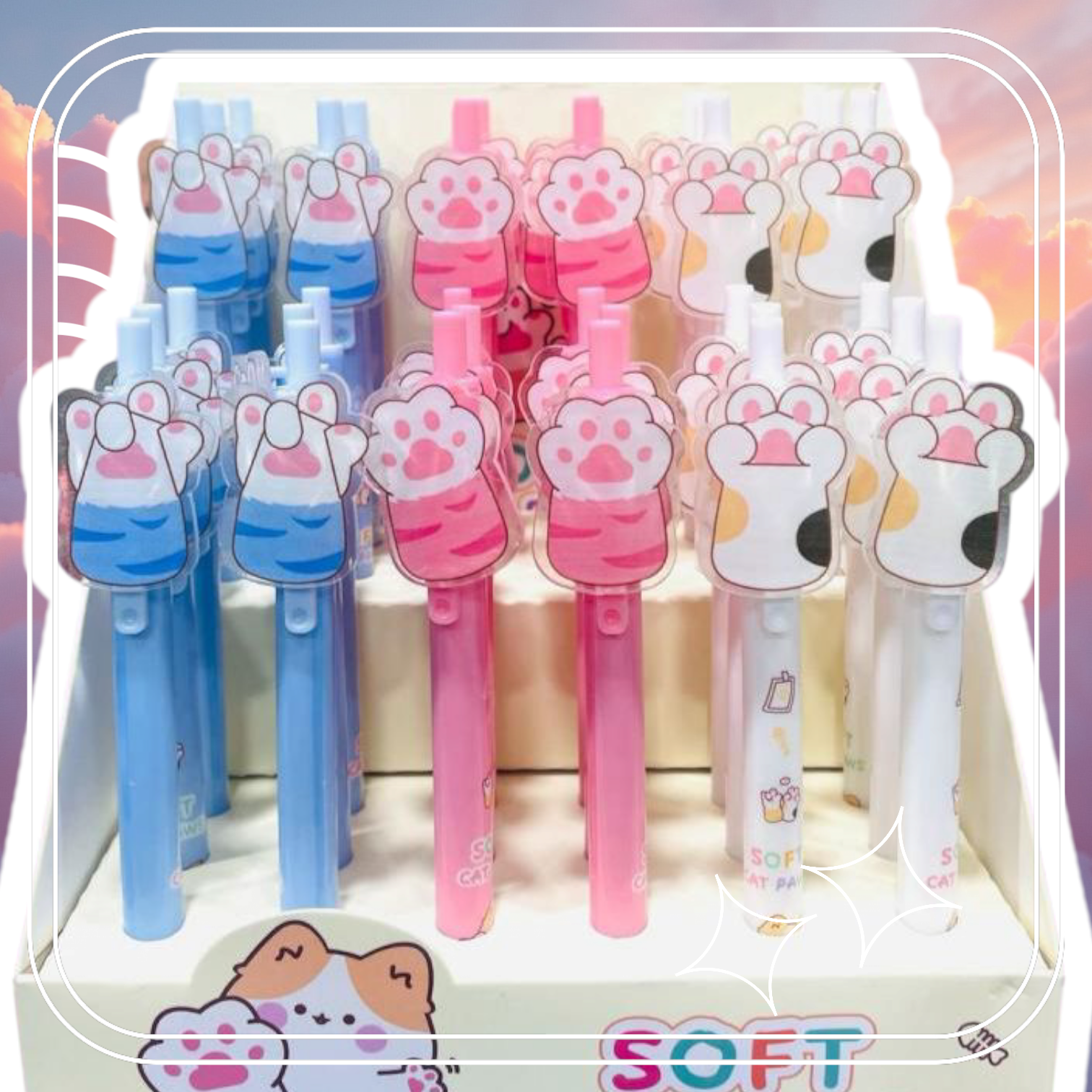 روان‌نویس فانتزی ژله‌ای طرح پنجه گربه فشاری Soft Cat Paws