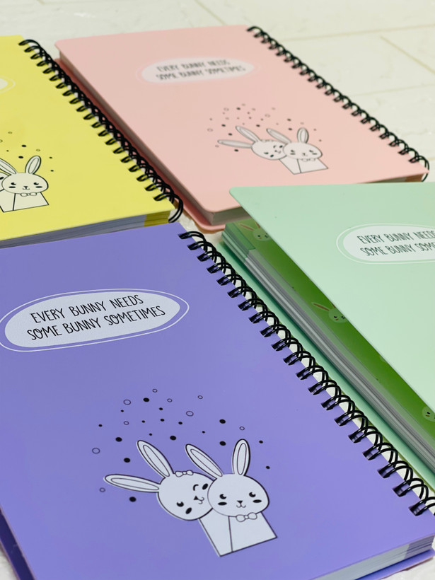 دفتر یادداشت ۱۰۰ برگ سیمی پاپکو طرح خرگوش Funny Bunnies (سایز B6)