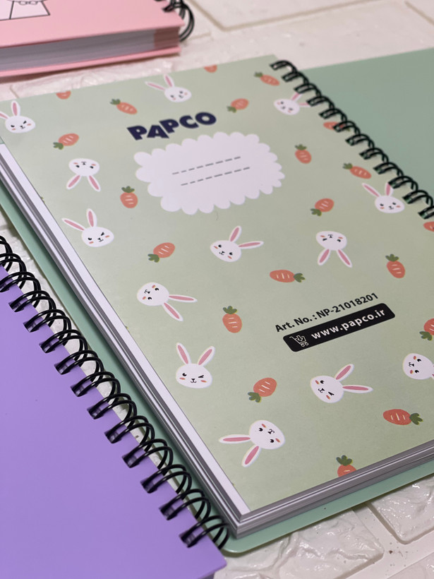 دفتر یادداشت ۱۰۰ برگ سیمی پاپکو طرح خرگوش Funny Bunnies (سایز B6)