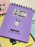 دفترچه یادداشت ۱۰۰ برگ پاپکو سایز B7 جلد PP پاستلی فنر دوبل طرح خرگوش (Funny Bunnies - کد NP-31028)