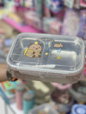 ظرف غذای استیل دوجداره ۲ خانه فانتزی طرح کاپیبارا (Capybara Bento Lunch Box) همراه با قاشق