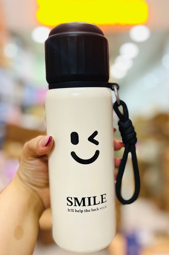 فلاسک استیل ISS مدل ۶۰۸۹ – طرحهای Smile و Happiness، کرم